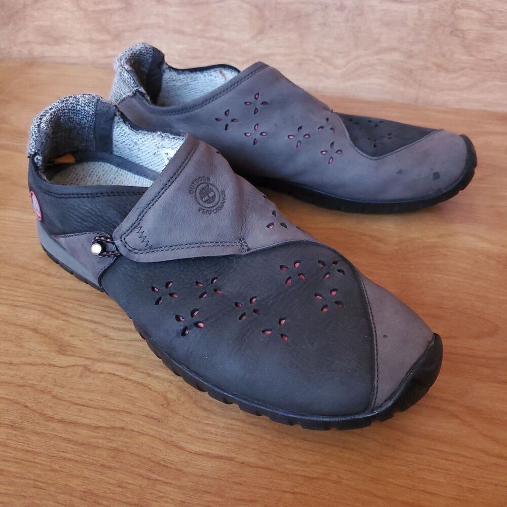 Timberland Smartwool Shoes Womens 8 M Black Gray Leather Slip on Outdoor Casual